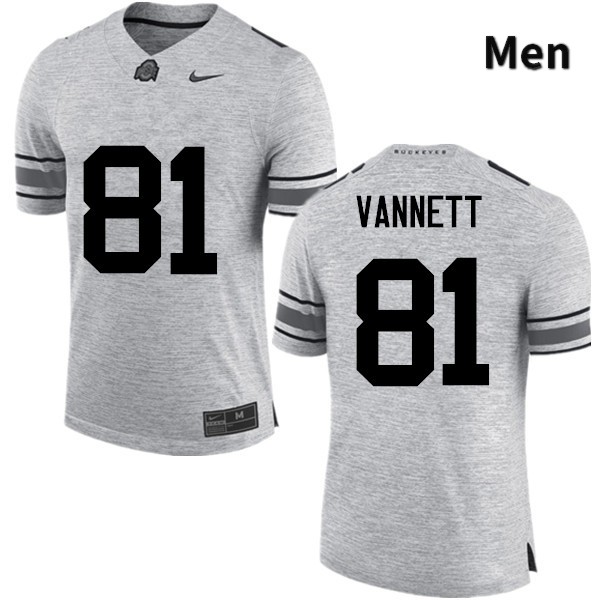 Men's Ohio State Buckeyes #81 Nick Vannett Gray Game College Stitched Football Jersey 23VT044DI